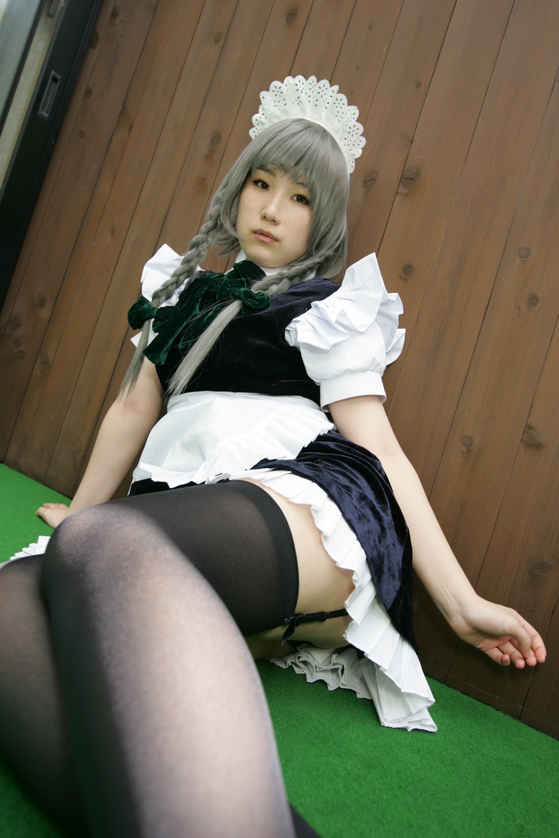 Black silk game beauty [Cosplay] izayoi Sakuya Japanese super seductive beauty photo